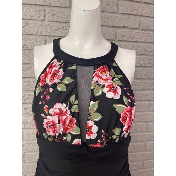Floral Print One Piece Swimsuit Size M - Picture 5 of 9